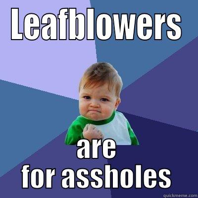 babies hate leafblowers - LEAFBLOWERS ARE FOR ASSHOLES Success Kid