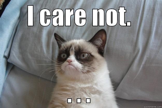 I CARE NOT. . . . Grumpy Cat