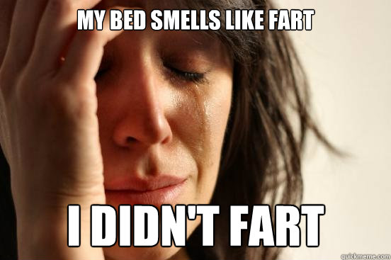 My bed smells like fart I didn't fart  First World Problems