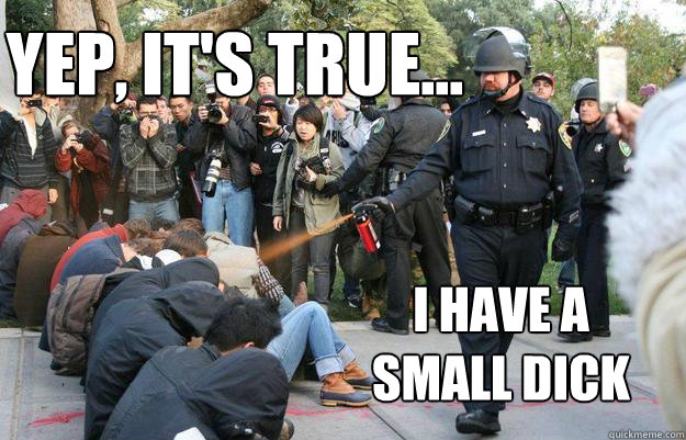 Yep, it's true... I have a small dick  Pimp Pepper Spray Cop