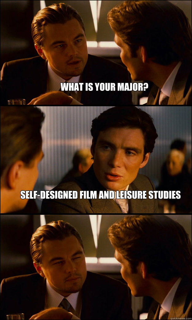 What is your major? Self-designed Film and Leisure Studies   Inception