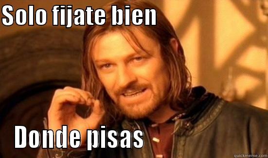 SOLO FIJATE BIEN                          DONDE PISAS                         Boromir