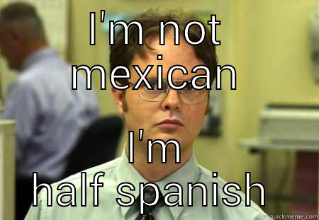 Mexican or nah? - I'M NOT MEXICAN I'M HALF SPANISH  Schrute