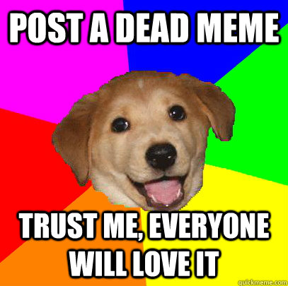 Post a dead meme trust me, everyone will love it  Advice Dog