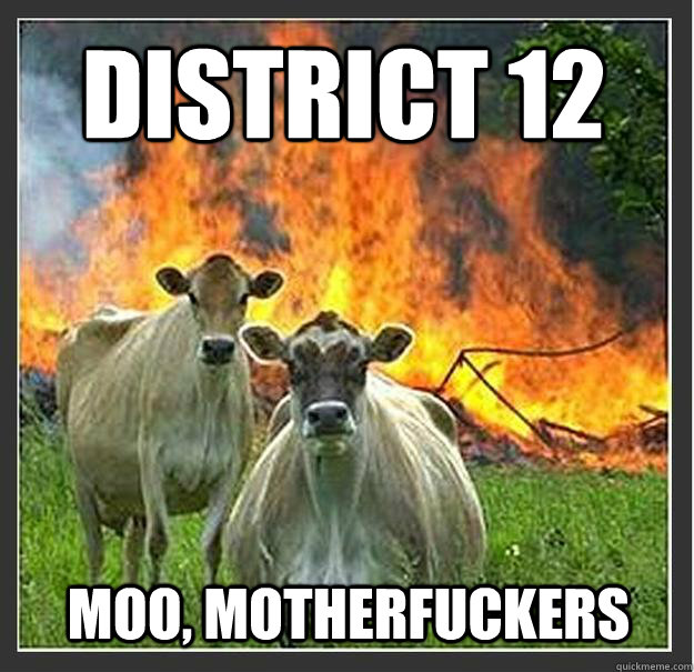 District 12 moo, motherfuckers  Evil cows