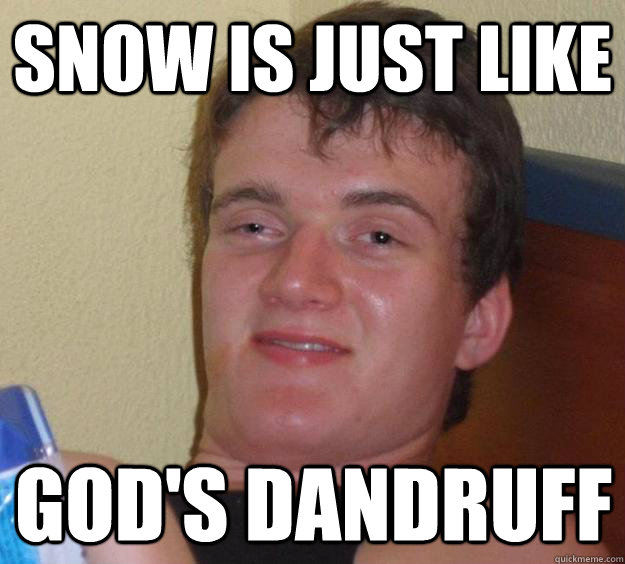 Snow is just like god's dandruff  10 Guy