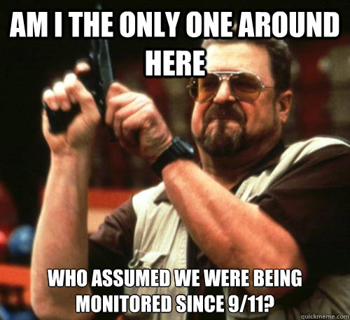 Am i the only one around here Who assumed we were being monitored since 9/11?  Am I The Only One Around Here