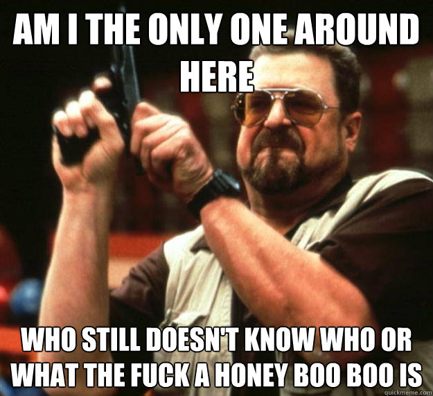 Am I the only one around here  who still doesn't know who or what the fuck a honey boo boo is  Angry Walter