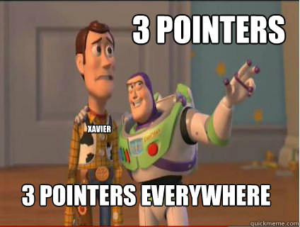 3 pointers Xavier 3 pointers everywhere  woody and buzz