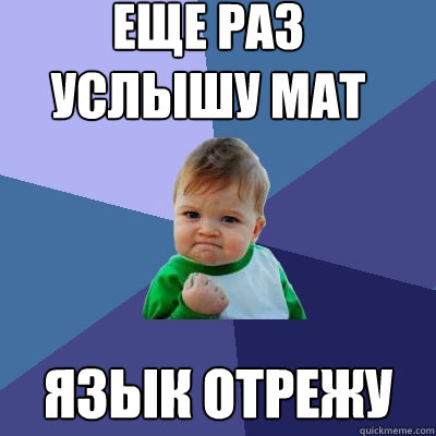 еще раз услышу мат язык отрежу  Success Kid