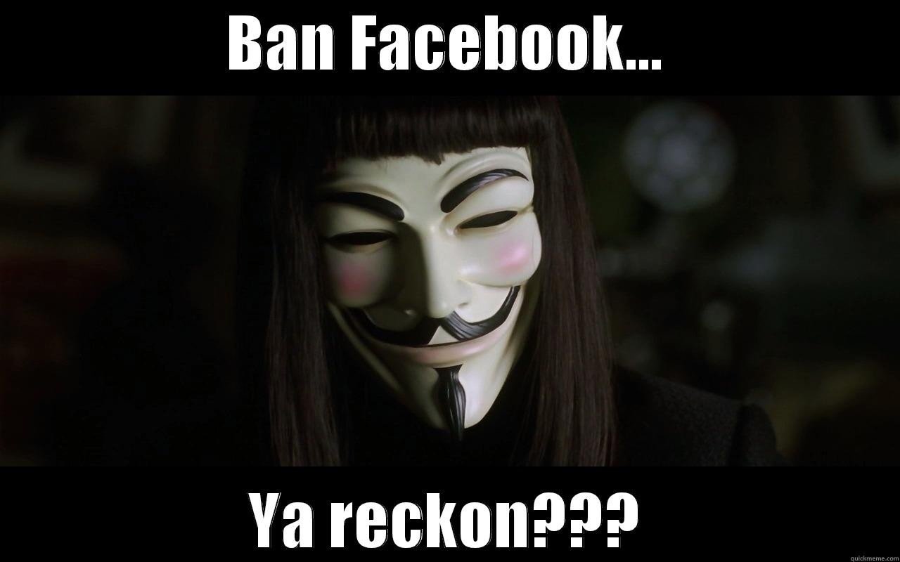 Ban facebook vendetta - BAN FACEBOOK... YA RECKON??? Misc