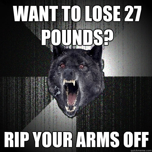 Want to lose 27 pounds? Rip your arms off  Insanity Wolf