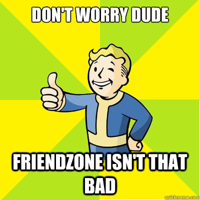 Don't worry dude friendzone isn't that bad  Fallout new vegas