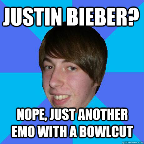 Justin Bieber? Nope, just another emo with a bowlcut - Justin Bieber? Nope, just another emo with a bowlcut  Creepy Bieber Fan