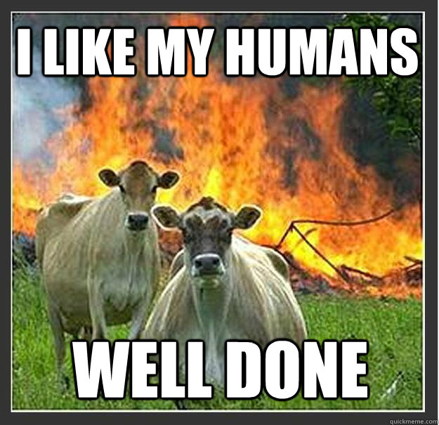 i like my humans Well done  Evil cows