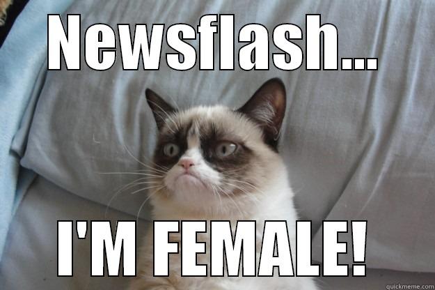 Grumpy is a SHE. - NEWSFLASH... I'M FEMALE! Grumpy Cat