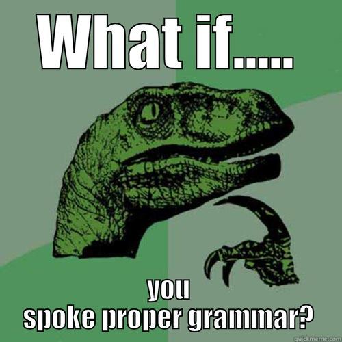 what if? - WHAT IF..... YOU SPOKE PROPER GRAMMAR? Philosoraptor