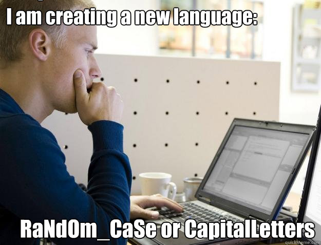 I am creating a new language: RaNdOm_CaSe or CapitalLetters Caption 3 goes here  Programmer