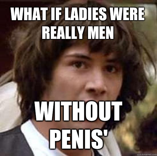 What if Ladies were really men Without Penis'  conspiracy keanu