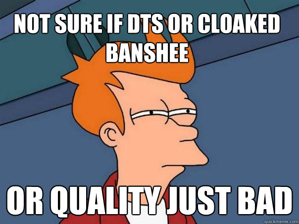 Not sure if DTs or Cloaked Banshee Or Quality just bad  Futurama Fry