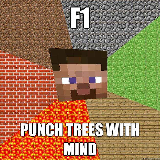 F1 Punch trees with mind  Minecraft