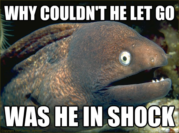 why couldn't he let go was he in shock  Bad Joke Eel