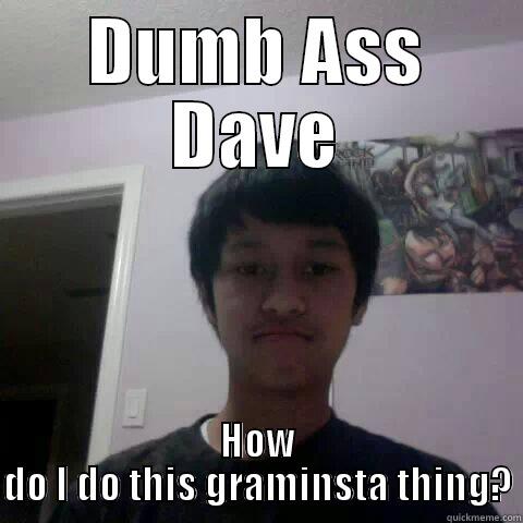 DUMB ASS DAVE HOW DO I DO THIS GRAMINSTA THING? Misc