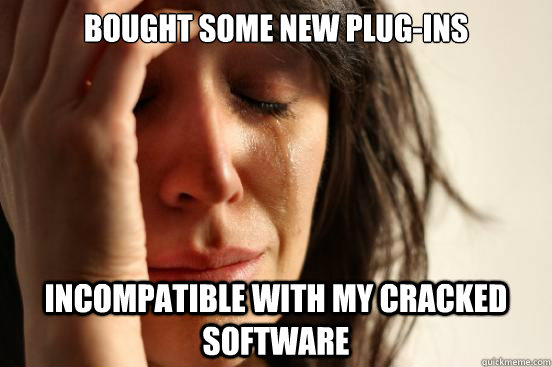 Bought some new plug-ins incompatible with my cracked software  First World Problems