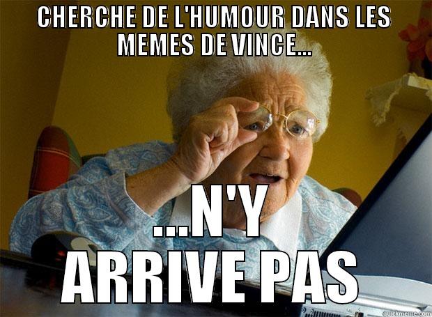 CHERCHE DE L'HUMOUR DANS LES MEMES DE VINCE... ...N'Y ARRIVE PAS Grandma finds the Internet