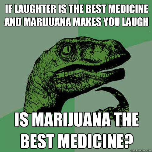 If laughter is the best medicine and marijuana makes you laugh is marijuana the best medicine? - If laughter is the best medicine and marijuana makes you laugh is marijuana the best medicine?  Philosoraptor