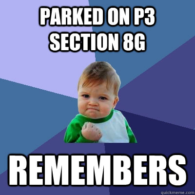 parked on P3 section 8G remembers - parked on P3 section 8G remembers  Success Kid