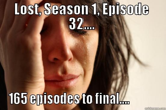 LOST, SEASON 1, EPISODE 32.... 165 EPISODES TO FINAL....             First World Problems