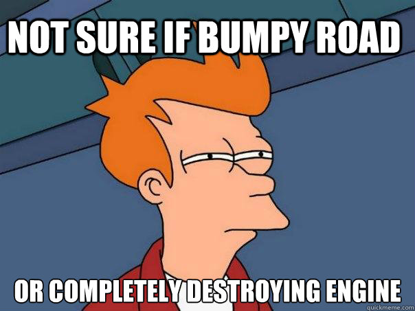 Not sure if bumpy road or completely destroying engine - Not sure if bumpy road or completely destroying engine  Futurama Fry