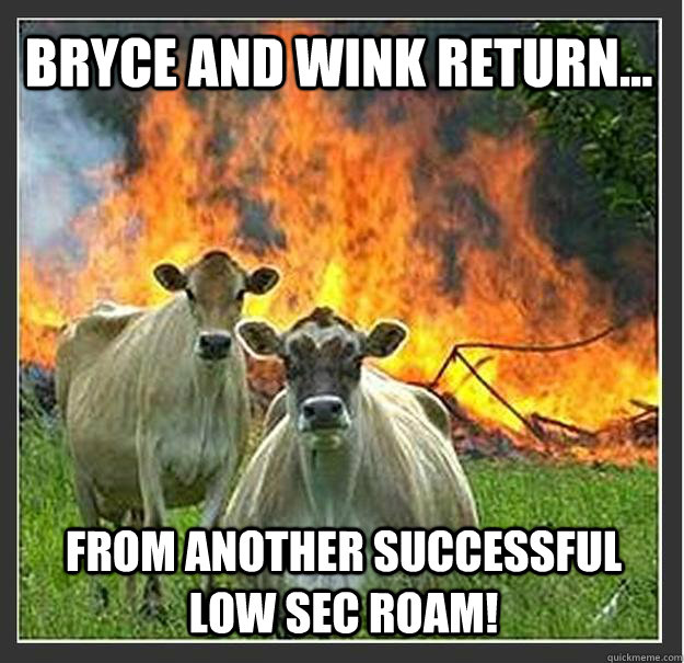 Bryce and Wink return... from another successful low sec roam!  Evil cows