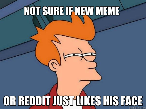 not sure if new meme or reddit just likes his face  Futurama Fry