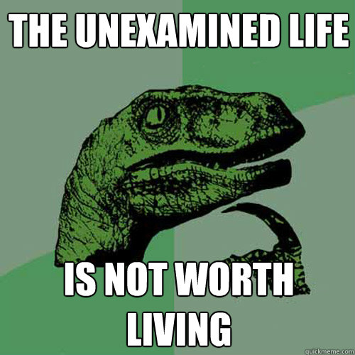 The unexamined life is not worth living - The unexamined life is not worth living  Philosoraptor