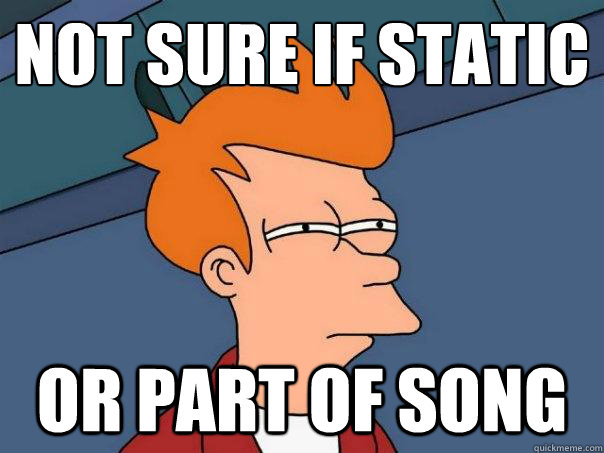 Not sure if static Or part of song  Futurama Fry