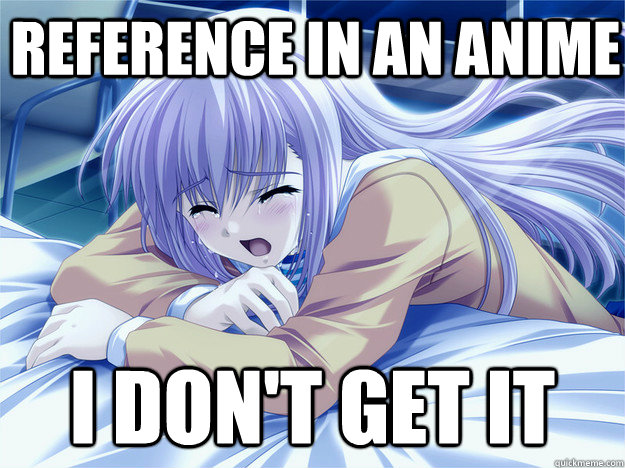 Reference in an anime I don't get it - Reference in an anime I don't get it  Anime world problems