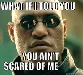 WHAT IF I TOLD YOU                      YOU AIN'T SCARED OF ME            Matrix Morpheus