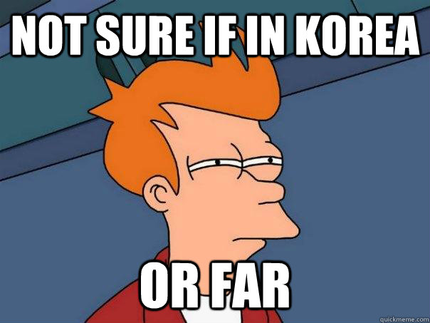 Not sure if in Korea Or FAR  Futurama Fry