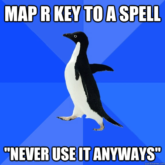 Map R key to a spell 