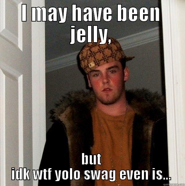 Yolo swag - I MAY HAVE BEEN JELLY, BUT IDK WTF YOLO SWAG EVEN IS... Scumbag Steve