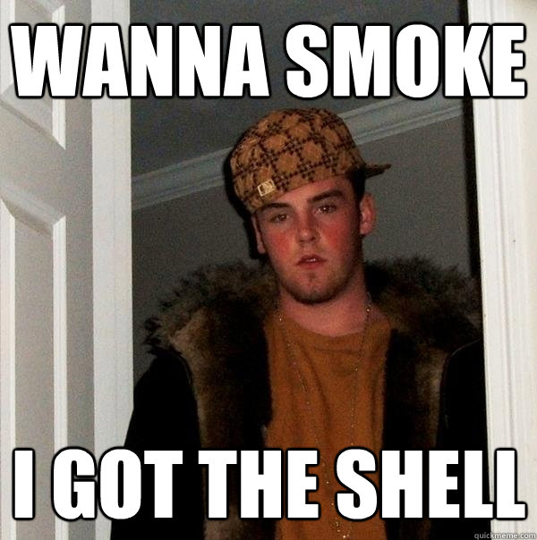 wanna smoke i got the shell  Scumbag Steve