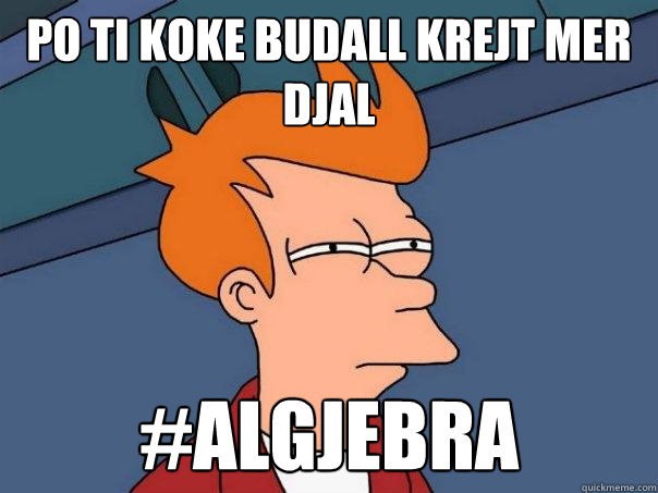 PO ti koke budall krejt mer djal #Algjebra - PO ti koke budall krejt mer djal #Algjebra  Futurama Fry