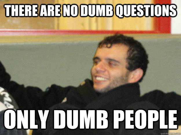 There are no dumb questions Only dumb people  fivelmeme