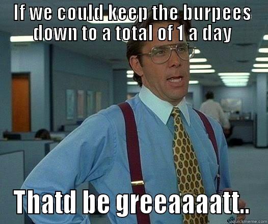 Eric WOD - IF WE COULD KEEP THE BURPEES DOWN TO A TOTAL OF 1 A DAY THATD BE GREEAAAATT.. Office Space Lumbergh