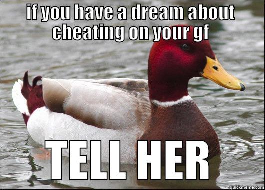 IF YOU HAVE A DREAM ABOUT CHEATING ON YOUR GF TELL HER Malicious Advice Mallard