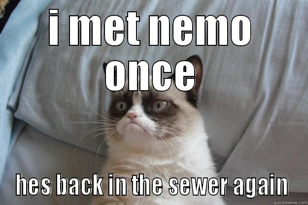 fluffle puffle - I MET NEMO ONCE HES BACK IN THE SEWER AGAIN Grumpy Cat