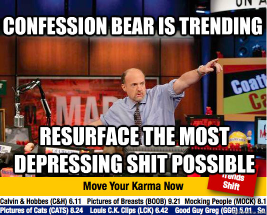 Confession bear is trending resurface the most depressing shit possible  Mad Karma with Jim Cramer