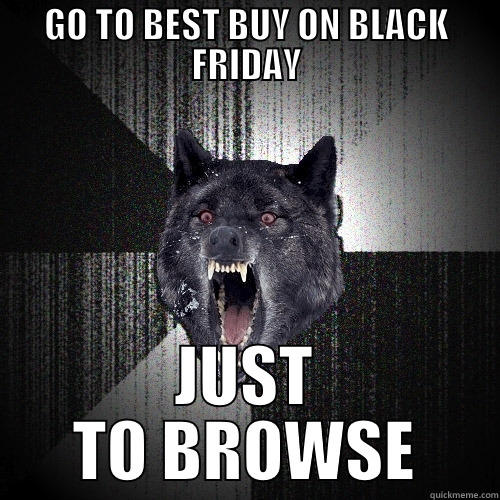 GO TO BEST BUY ON BLACK FRIDAY JUST TO BROWSE Insanity Wolf